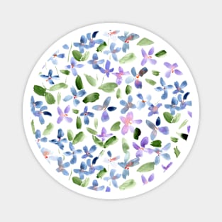 Lilac baby flowers - watercolor spring florals Magnet